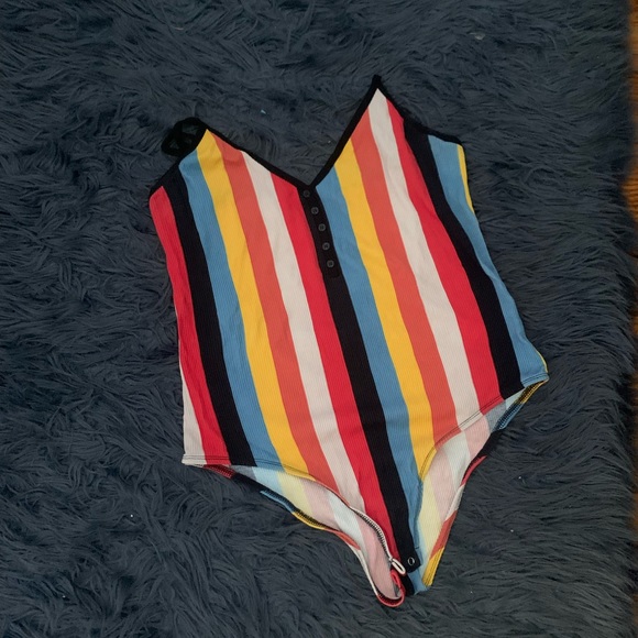 Topshop multicolored bodysuit size 12 - Picture 2 of 6